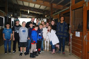 3rd - 8th grade students in barn at Field of Dreams